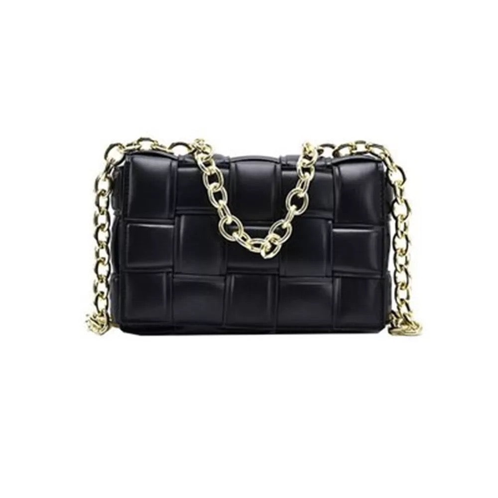 Padded up Chain Handbag (Black)
